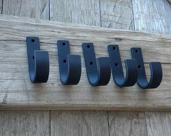 Pack-5, 1-1/2'' X 3'' Medium Wall Hook, Medal Hook, Hand Forged Iron hook, Necklace Hook, Child room hook, Iron Hook, Industrial Iron Hook