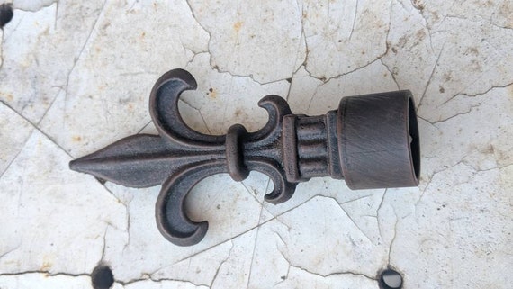 French Style Fleur De Lis Finials Dry Rod French Style Fleur De Lis Finials, Fleur De Lis Curtain Rod Finials