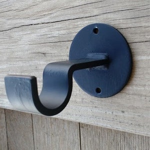 Single Rod bracket for 3/4&#39;&#39;-2&#39;&#39; Rods, 1-EA Hand Forged, Industrial Heavy duty, circle plate bracket, Modern Curtain Bracket Wood/Iron rod