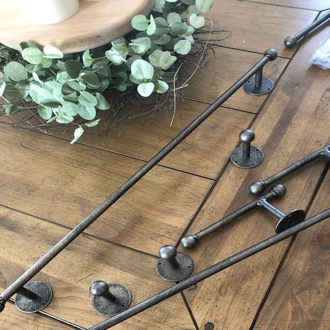 Towel Bar SET of 3 Pieces , Wrought Iron Rustic Towel Bar Set, Iron