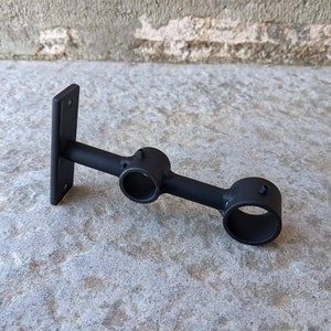 Double Circle Iron Bracket, 1-Each Double Rod Drapery Bracket, Sheer and drapes brackets, Custom Iron Double Drape Brackets