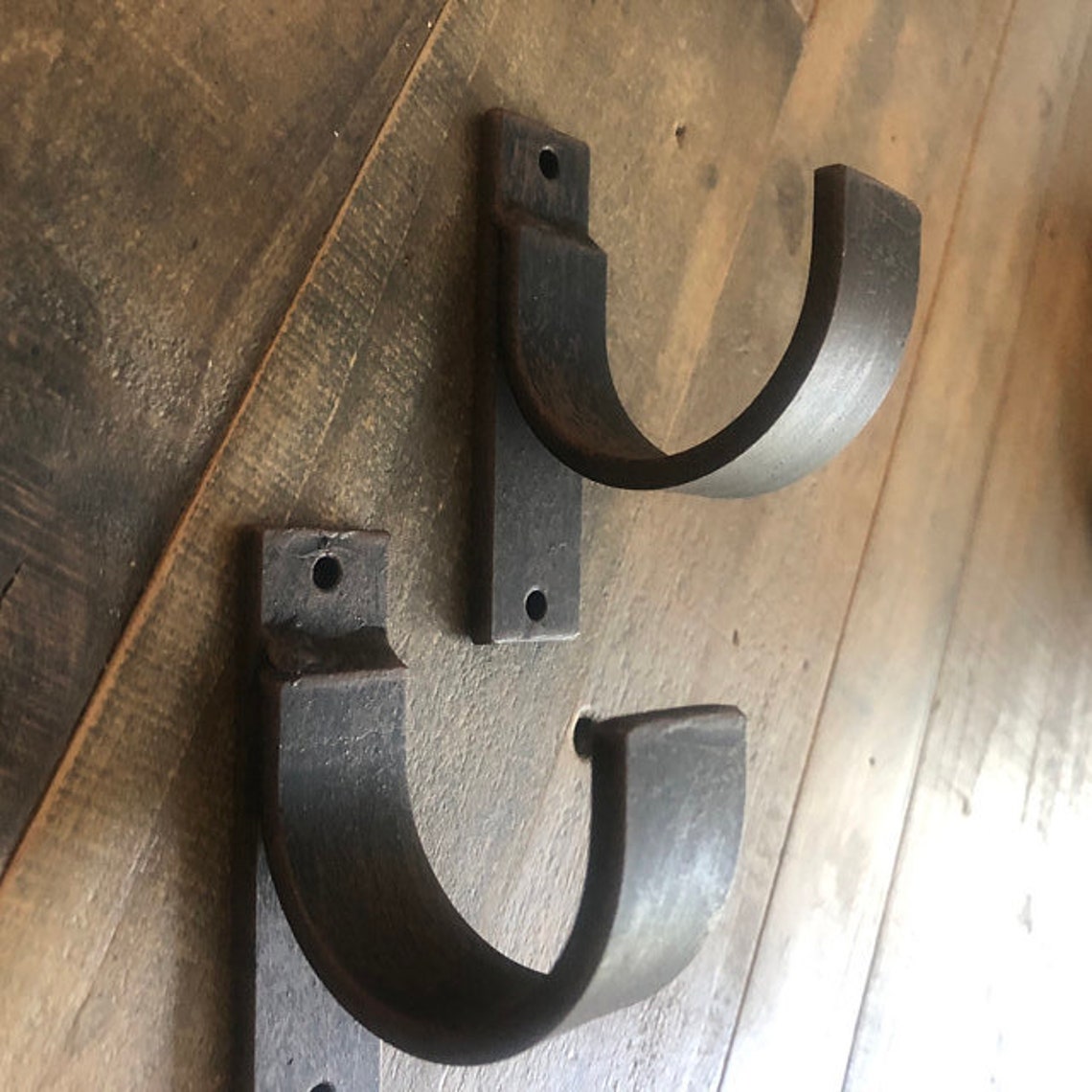 Iron Brackets Wall Brackets for Round Rod 1ea Custom Etsy