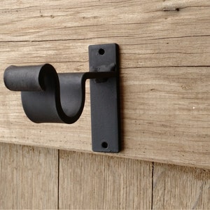 Custom made Wall Bracket, 2&#39;&#39; Clearance, Single Drape, Curtain Rod (1-EA) Iron/Wood Rod Bracket, Iron Rod Heavy Duty. *