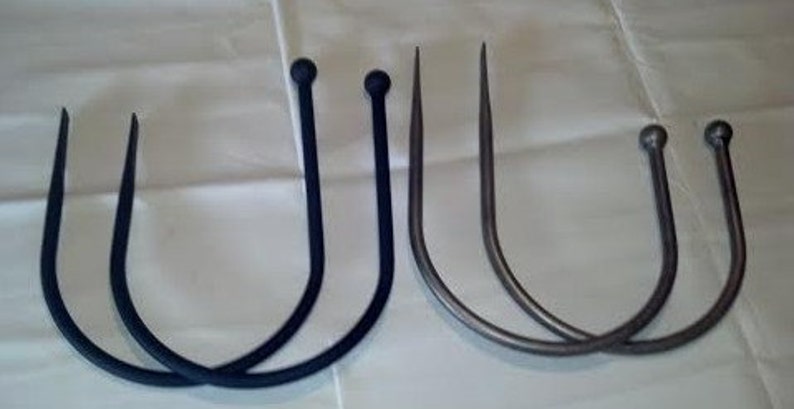 1 Pair Extra Large Wall Hooks Tiebacks Blue Print Holder Hook Forged Iron Craft Room Rolls Children S Scarf