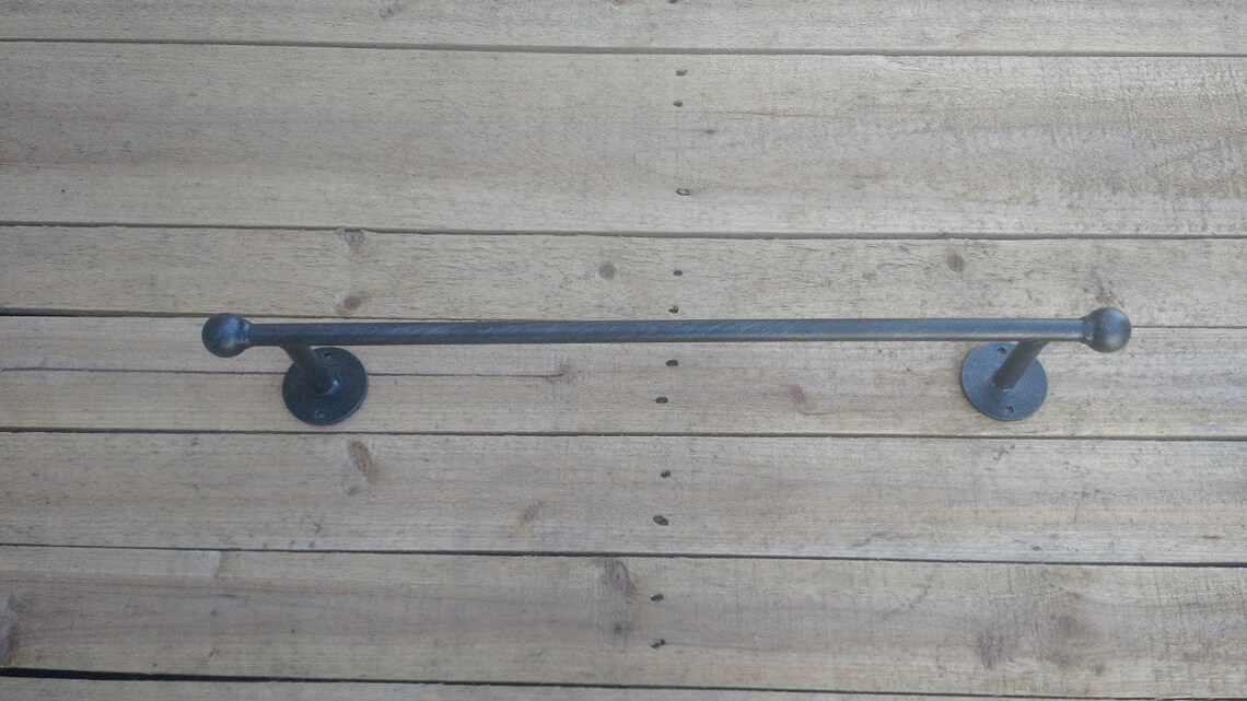 Towel Bar Wrought Iron Rustic Towel Bar Iron Bathroom Towel Etsy