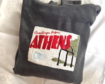 Patchwork Georgia Hoodie | Vintage-Inspired Greetings from Athens Hoodie