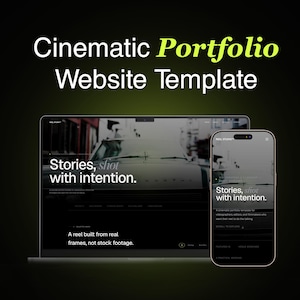 Webbplatsmall för videografportfölj - HTML-webbplats för filmskapare, webbplats för bröllopsvideor, flersidig - digital nedladdning