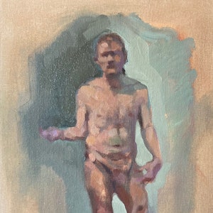 original oil painting 9x12 inch figure sketch 320
