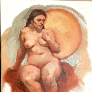 dipinto a olio originale 11 x 14 pollici schizzo di figura