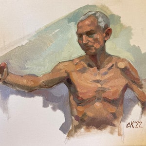 oil painting 8x10 inch male figure sketch 327