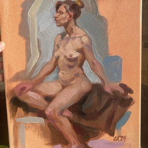 original oil painting 9x12 inch figure sketch 318