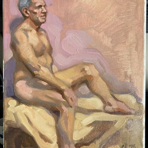 original oil painting 9x12 inch figure sketch 313