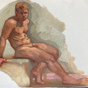 original oil painting 11 x 14 inch figure sketch 300