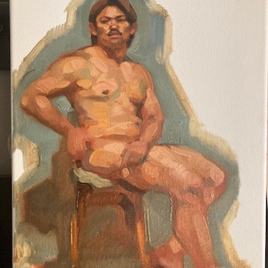 original oil painting 9x12 inch figure sketch 314