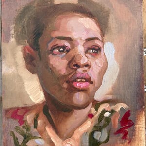 original oil painting portrait of a woman 325
