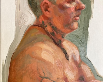 original oil painting 9x12 inch figure sketch 31