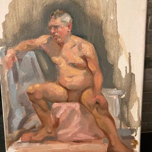 original oil painting 9x12 inch figure sketch 314