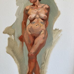 original oil painting 11x 14 inch figure sketch 316