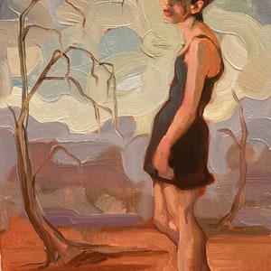 original oil painting 9x12 inch figure sketch 303
