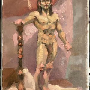 original oil painting 9x12 inch figure sketch 330