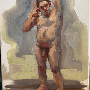 original oil painting 9x12 inch figure sketch 330