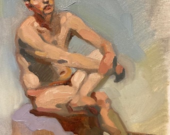 original oil painting figure sketch