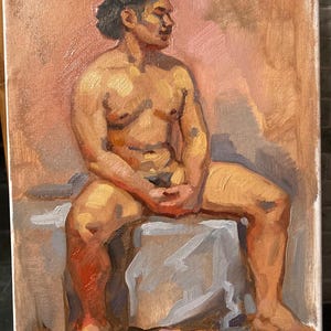 original oil painting 9x12 inch figure sketch 314