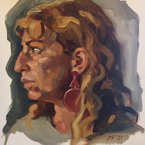 original oil painting portrait of a woman 325