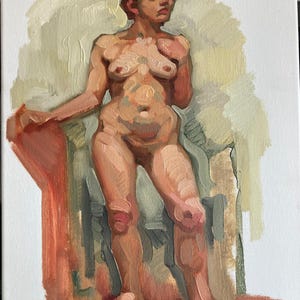 original oil painting 11 by 14 inch figure sketch