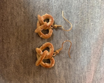 Polymer clay pretzel earrings