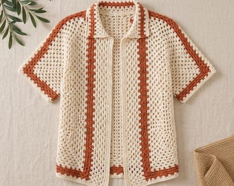 Granny Stitch Crochet Shirt Pattern, Unisex, Beginner Top, (PDF Download)