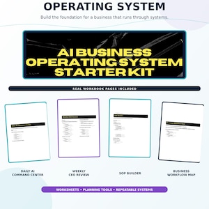 Kit de démarrage pour système d'exploitation d'entreprise IA | Flux de travail ChatGPT, générateur de procédures opérationnelles standard (téléchargement numérique)