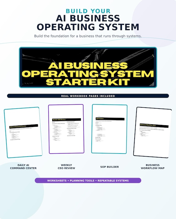 AI Business Operating System Starter Kit | ChatGPT Workflows, SOP Builder (Digital Download)
