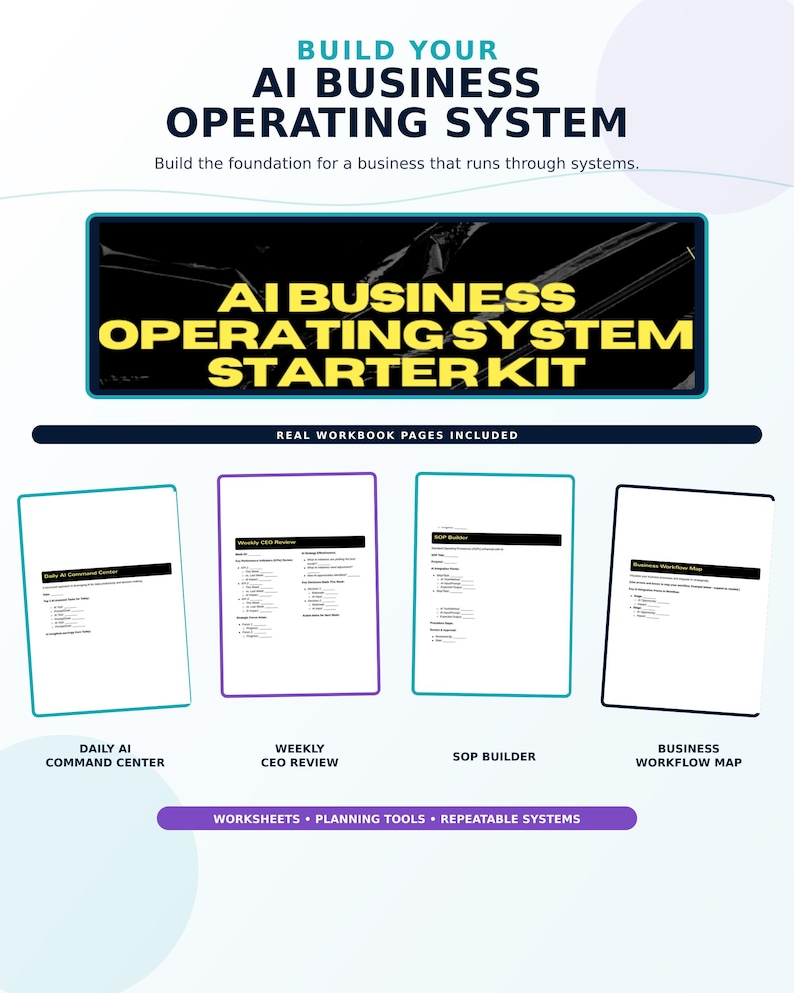 AI Business Operating System Starter Kit | ChatGPT Workflows, SOP Builder (Digital Download) image 1