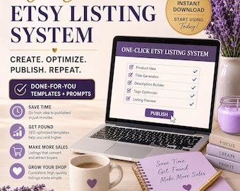 Etsy Listing System, SEO Templates, Shop Workbook (Instant Download)