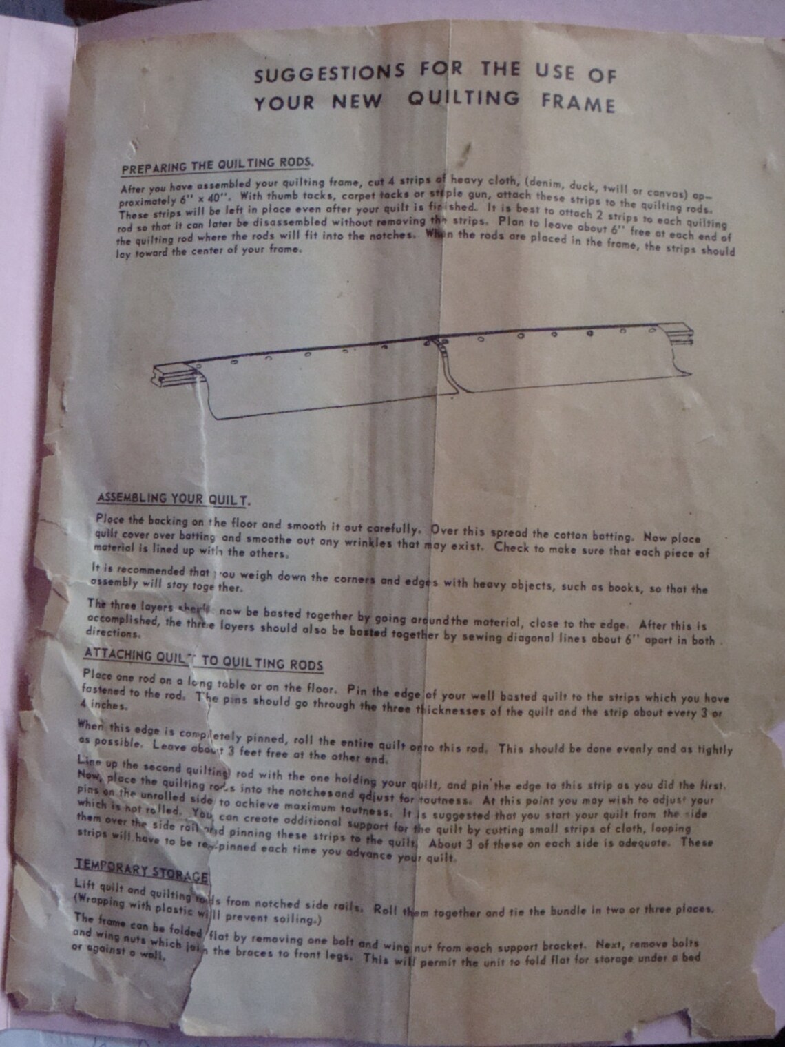 Vintage Wood Quilting Frame by Frank A. Edmunds Factory No. Etsy