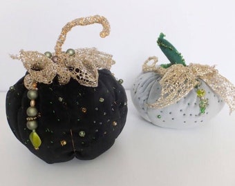 Beaded Velvet Pumpkins | Autumn Decor