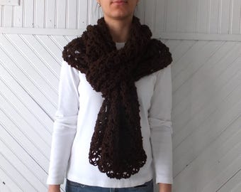 Brown Crochet Scarf