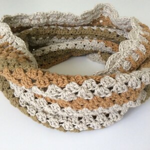 Neutral Crochet Cowl Scarf