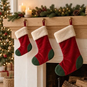 Christmas Stocking Sewing Pattern PDF, Lined Stocking with Fold-Over Cuff, 3 Sizes, Faux Fur Cuff Option, Beginner, A0 A4 US Letter