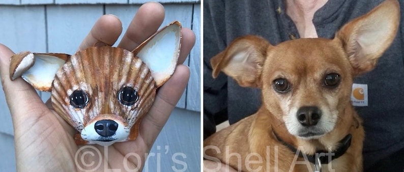 One MEDIUM Seashell Custom PET PORTRAIT Ornament. Christmas Ornament ...