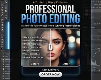 Service voor fotobewerking op maat, Photoshop-retouchering en fotorestauratie.