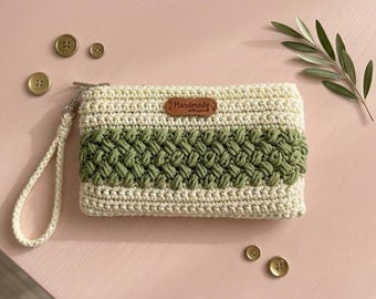 wheat stitch crochet, zipper pouch, handmade wallet PDF Patteran
