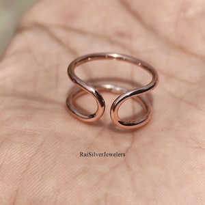 Handmade Copper Double Loop Ring | Minimalist Boho Wire Jewelry