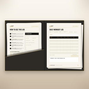 Workout Log Printable | Training Journal PDF, Weekly Split, PR Tracker (Digital Download)