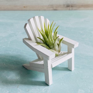 Mini White Adirondack Chair Air Plant Holder | Air Plant Holder | Tillandsia Air Plant Decor | Beach House Decor | Lake House Decor| Coastal