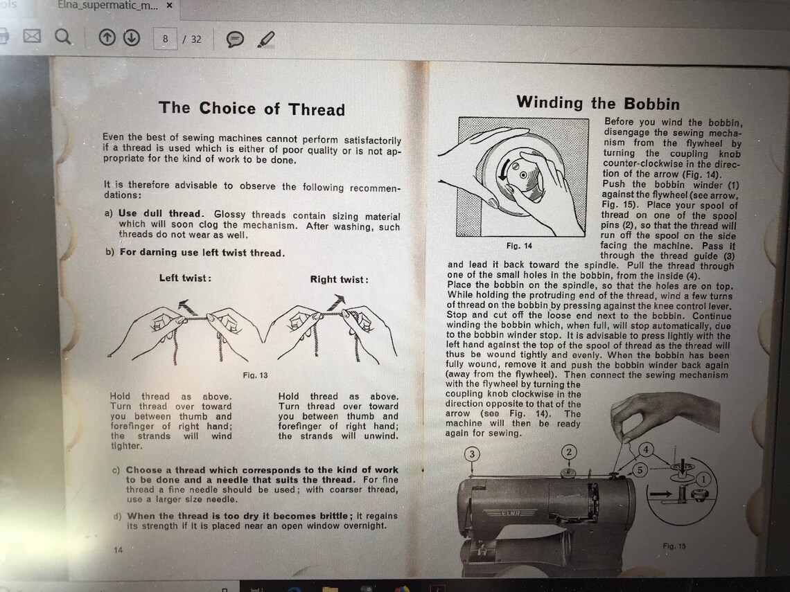 Elna Supermatic Model 722010 Instruction Manual PDF File Etsy