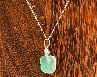 Dainty Aqua Seaglass Nugget