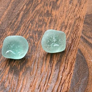 Tiny Seafoam Stud Seaglass Earrings