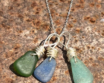 Mini Trio Seaglass Necklace